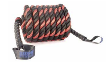 Elbesport Battle Rope - 15m / schwarz-rot